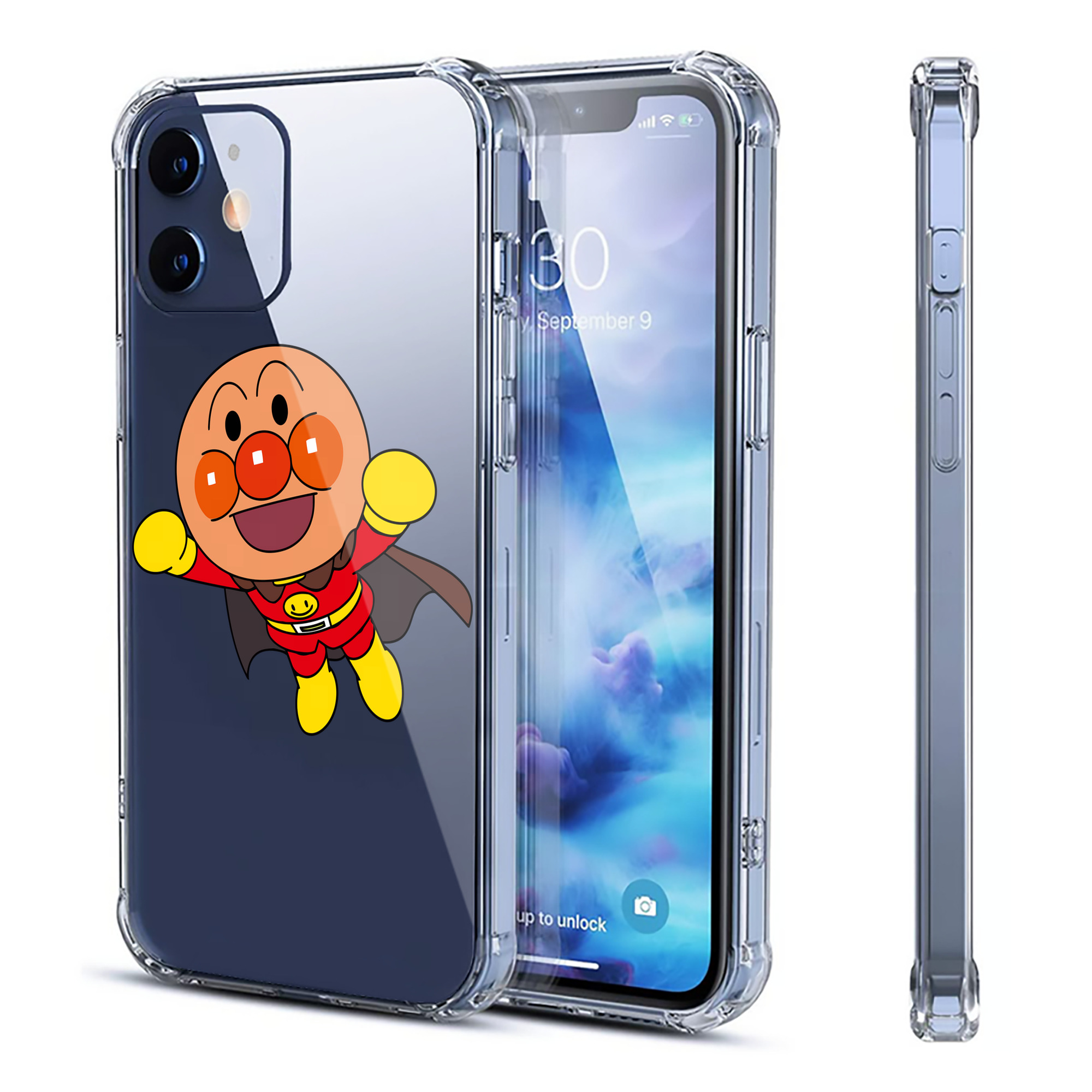 （画像用） アンパンマン Anpanman 【iPhone 12シリーズ対応】透明スマホケース（クリアソフトケース）